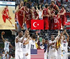Puzzle Η Τουρκία εναντίον των Ηνωμένων Πολιτειών, τελική, 2010 Παγκόσμιο Πρωτάθλημα Καλαθοσφαίρισης Ανδρών στην Τουρκία